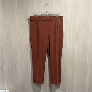 Elegant Brown Women's Straight Leg, Business Pants- L